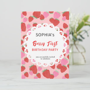 Sweet Strawberry Lace Invitation