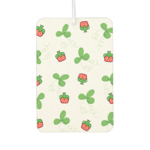 Sweet Strawberry & Lucky Clover Hand Drawn Car Air Freshener