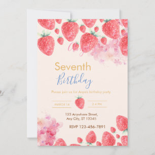 Sweet Strawberry Soiree: Birthday Party Invitation