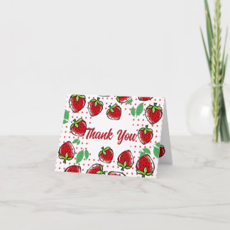 Sweet Strawberry Thank you Holiday Card