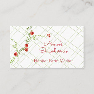 Sweet Strawberry Vine on a Trellis Business Card