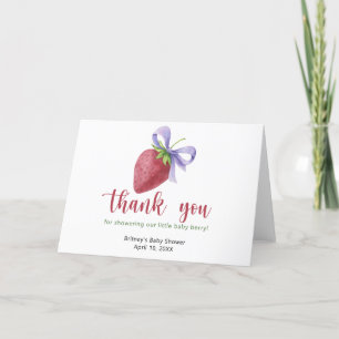Sweet strawberry with a bow - thank you card