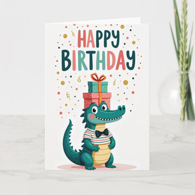 Sweet Striped Lizard Card (Front)
