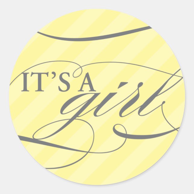 Sweet Stripes - It's a Girl Sticker (Front)