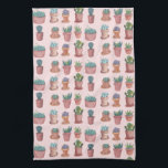 Sweet succulents cacti watercolor kitchen towel<br><div class="desc">Decorate your kitchen with this fun watercolor succulents dish towel. Makes a great housewarming or wedding gift! 
You can customise it and add text too.
Check my shop for lots more colours and patterns!</div>