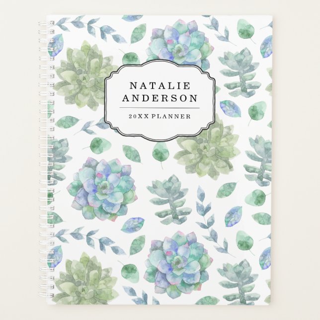 Sweet Succulents | Personalised Planner (Front)