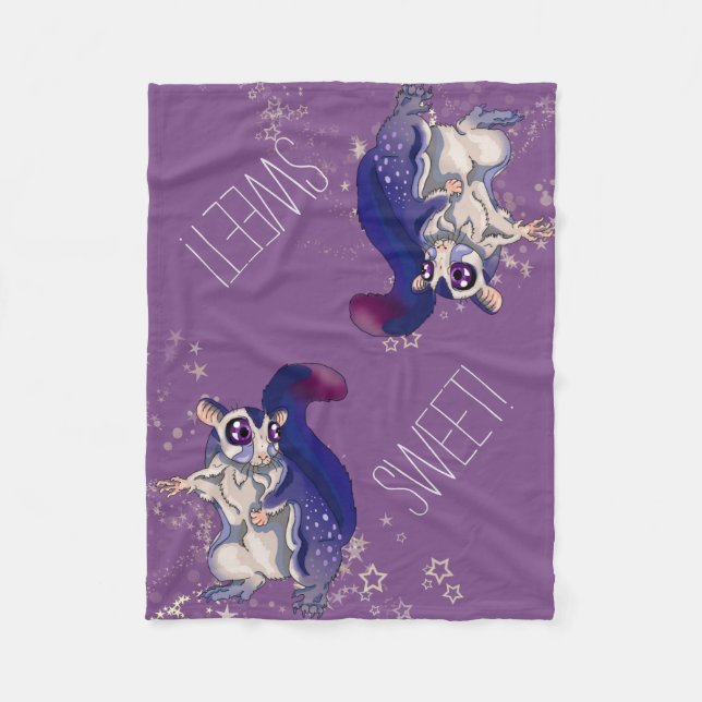 Sweet Sugar Glider Baby Fleece Blanket (Front)