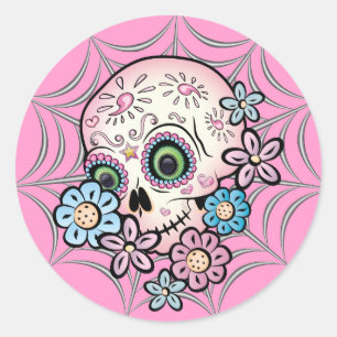 Sweet Sugar Skull Classic Round Sticker