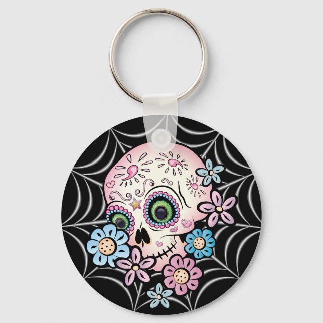 Sweet Sugar Skull Key Ring (Front)