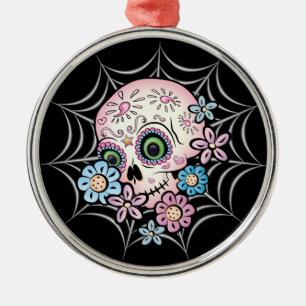 Sweet Sugar Skull Metal Tree Decoration