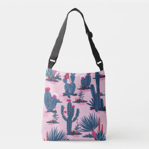 Sweet Summer Cactus Blooming Pattern Crossbody Bag
