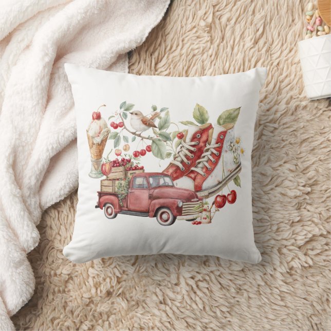 Sweet Summer Cherries Cushion (Blanket)