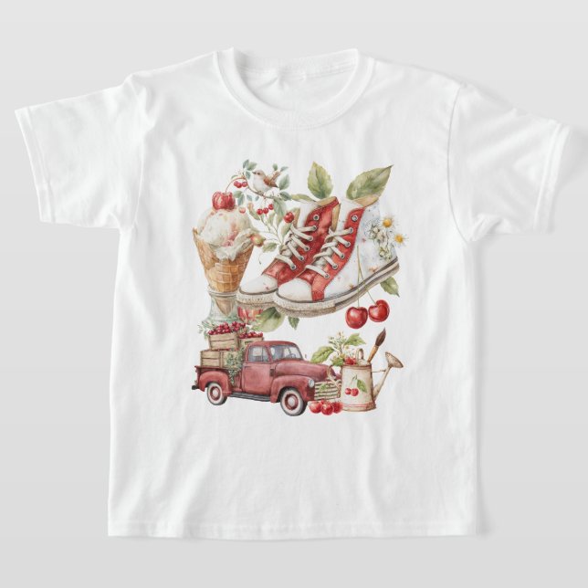 Sweet Summer Cherries T-Shirt (Laydown)