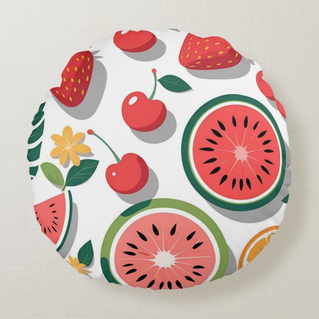 Sweet Summer Fruits Decorative Throw Pillow (Front)