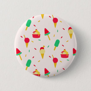 Sweet Summer Fun Rainbow Ice Cream Sprinkles 6 Cm Round Badge