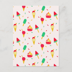 Sweet Summer Fun Rainbow Ice Cream Sprinkles Holiday Postcard