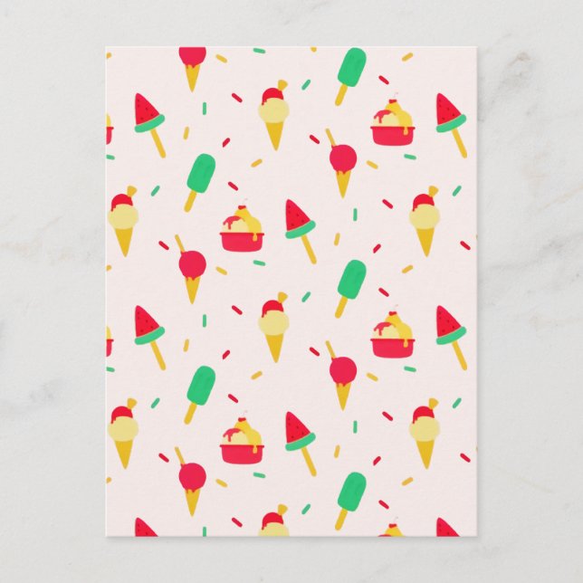Sweet Summer Fun Rainbow Ice Cream Sprinkles Holiday Postcard (Front)