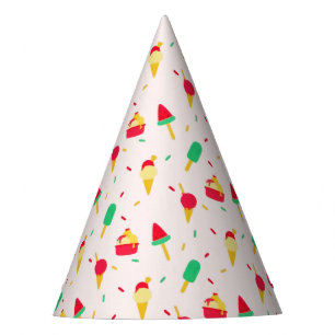 Sweet Summer Fun Rainbow Ice Cream Sprinkles Party Hat