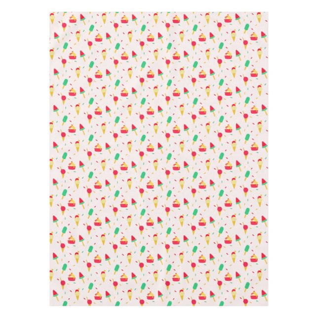 Sweet Summer Fun Rainbow Ice Cream Sprinkles Tablecloth (Front)