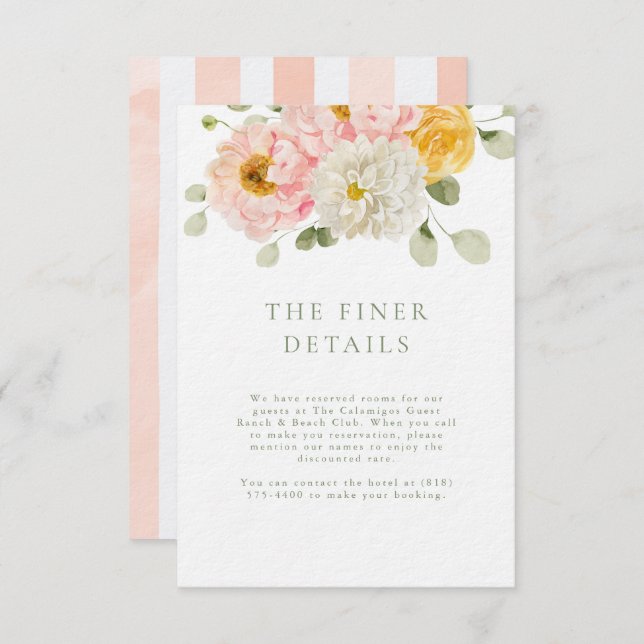 Sweet Summer Garden Wedding Details Enclosure Invitation (Front/Back)