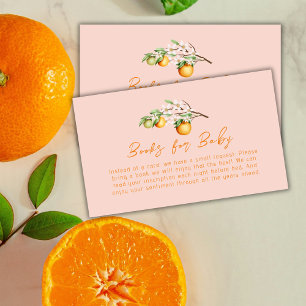 Sweet Summer Orange Citrus Books For Baby Shower  Enclosure Card