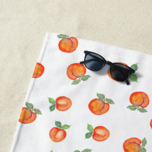 Sweet Summer Peach Pattern Beach Towel