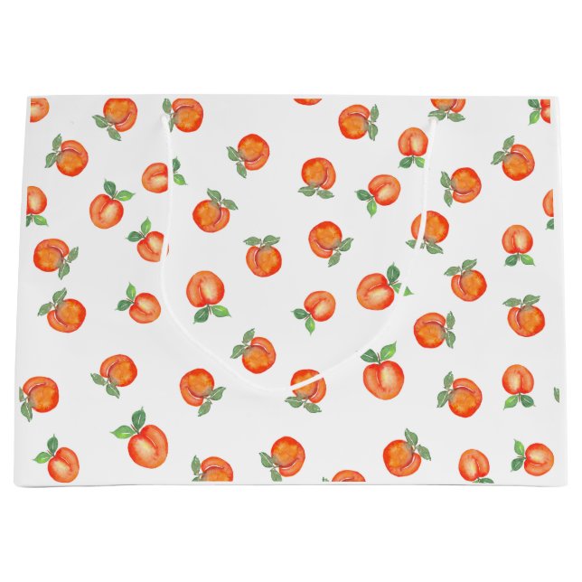 Sweet Summer Peach Pattern Large Gift Bag (Front)