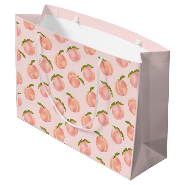Sweet Summer Peach Pattern Large Gift Bag (Back Angled)
