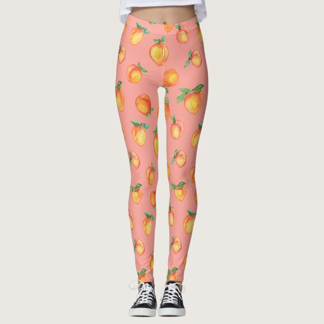 Sweet Summer Peach Pattern Large  Leggings (Front)