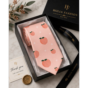 Sweet Summer Peach Pattern Tie