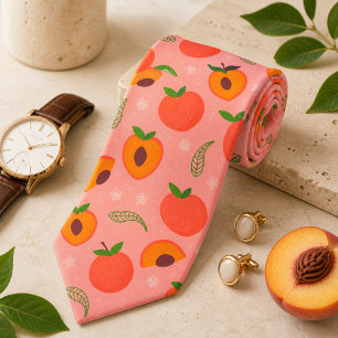 Sweet Summer Peach Pattern Tie
