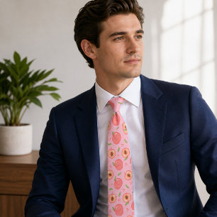 Sweet Summer Peach Pattern Tie