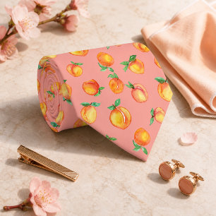 Sweet Summer Peach Pattern Tie