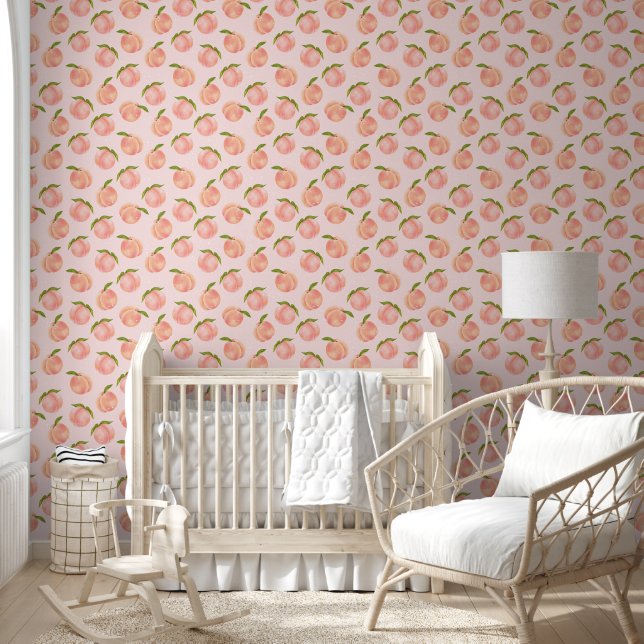 Sweet Summer Peach Pattern Wallpaper (Kids)