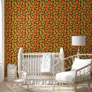Sweet Summer Peach Pattern Wallpaper