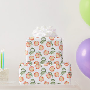 Sweet Summer Peach Pattern Wrapping Paper