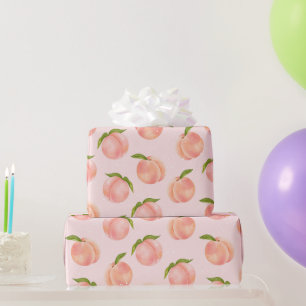 Sweet Summer Peach Pattern Wrapping Paper