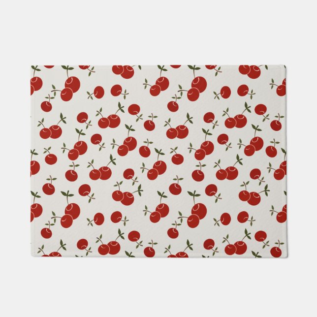 Sweet Summer Red Cherries Garden  Doormat (Front)