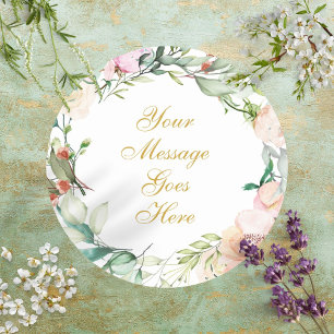 Sweet Summer Roses Garland Classic Round Sticker