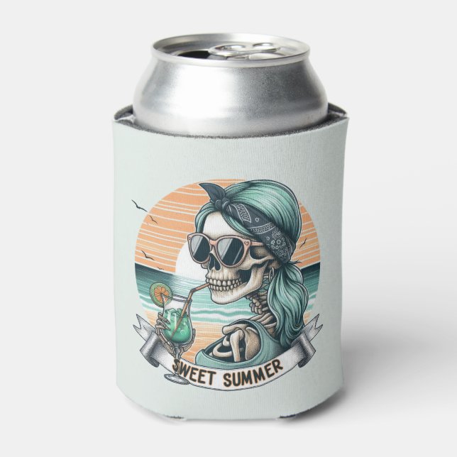Sweet Summer - Skeleton Beach Vibe Can Cooler (Can Front)