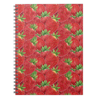 Sweet Summer Strawberry Fields - Red Watercolor Notebook