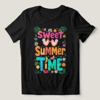 Sweet Summer Time Colourful Tropical Quote Graphic Tri-Blend Shirt