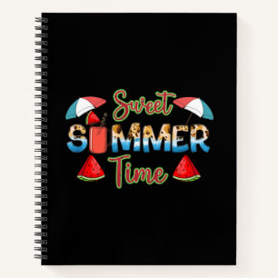 Sweet Summer Time   Colourful Watermelon Slice Notebook