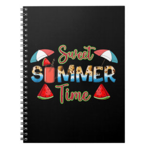 Sweet Summer Time Colourful Watermelon Slice Notebook