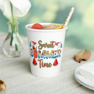 Sweet Summer Time Colourful Watermelon Slice Paper Cups