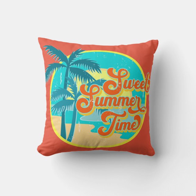 Sweet Summer Time Home Decor Throw Pillow (Front)