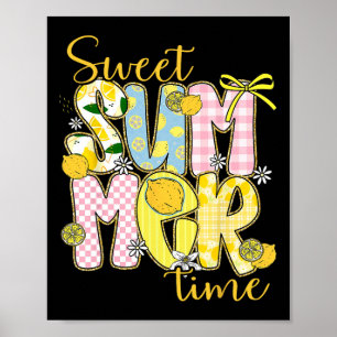Sweet Summer Time Lemon Coquette Bow Family Vacati Poster