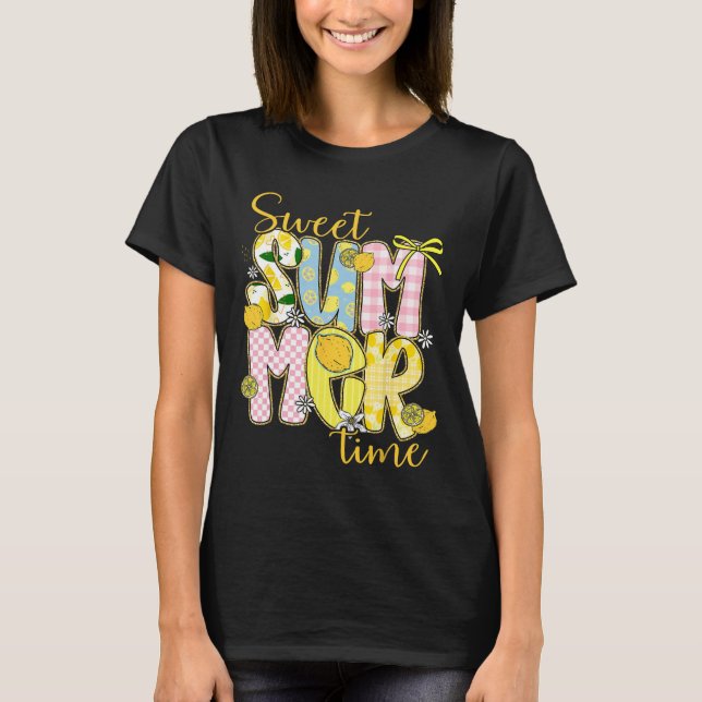 Sweet Summer Time Lemon Coquette Bow Family Vacati T-Shirt (Front)