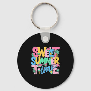 Sweet summer time men women kids funny beach key ring