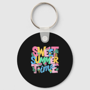 Sweet summer time men women kids funny beach key ring
